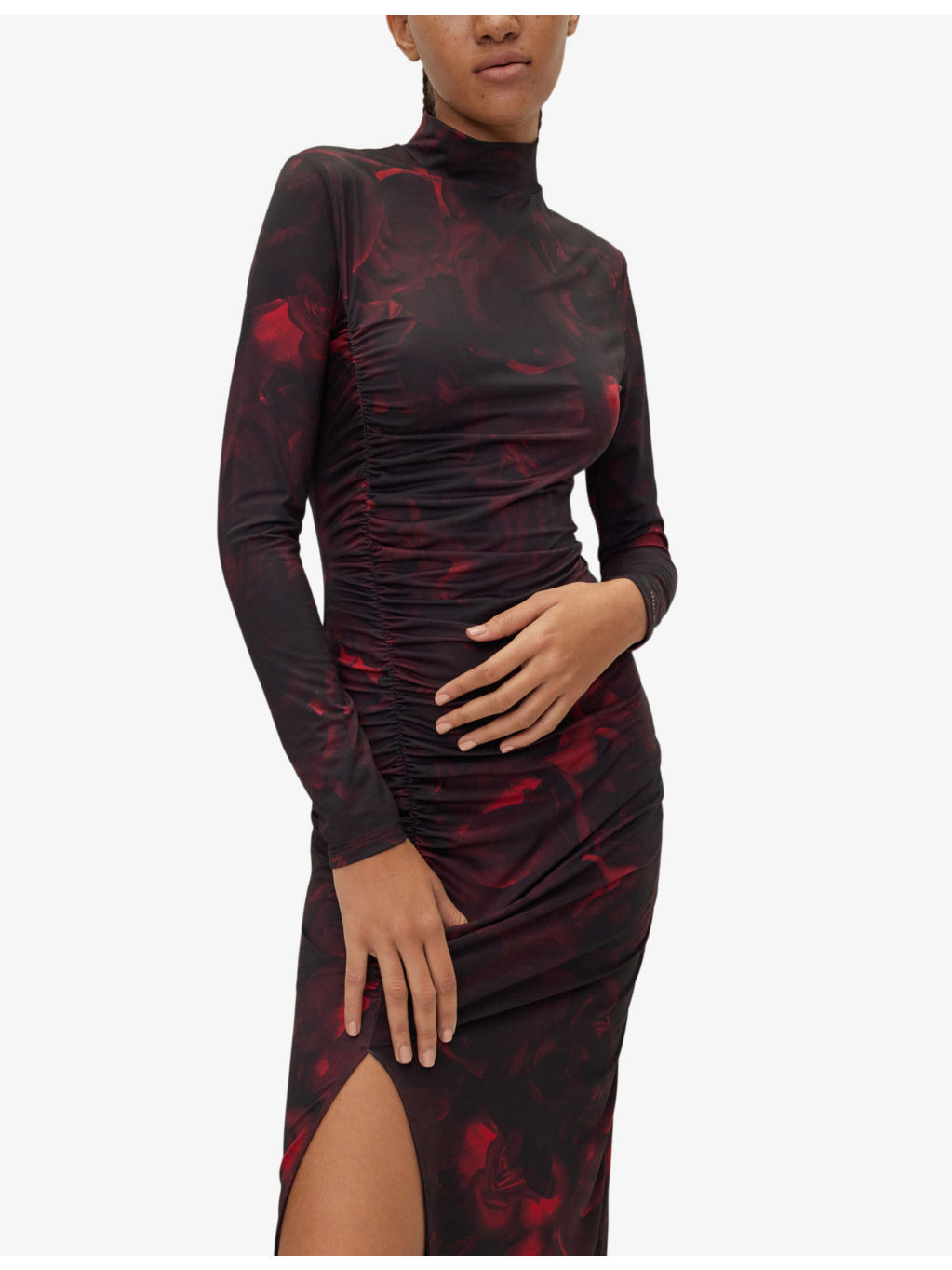 Abstract-print slim-fit midi dress - 5
