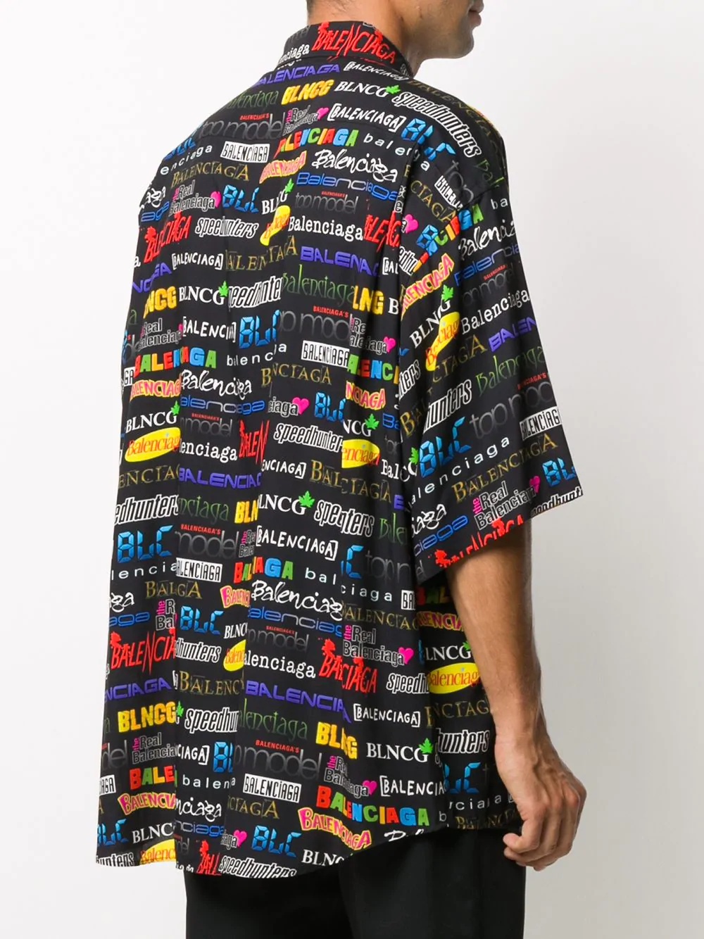 logo print oversized shirt - 4