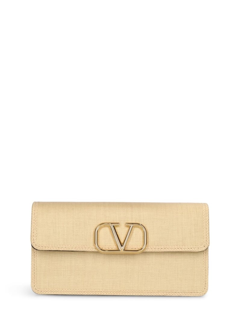 Vlogo signature raffia wallet w/chain - 1