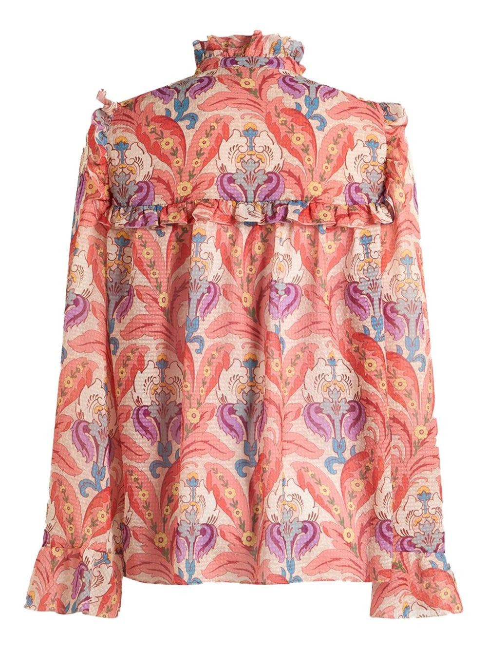 ruffle-detailed floral blouse - 5
