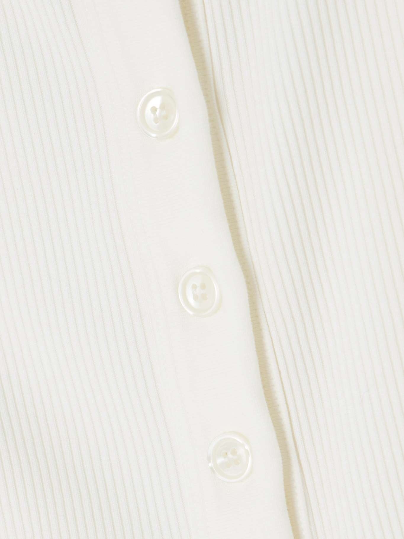 Varra ribbed stretch organic cotton and Lyocell-blend Henley top White - 4