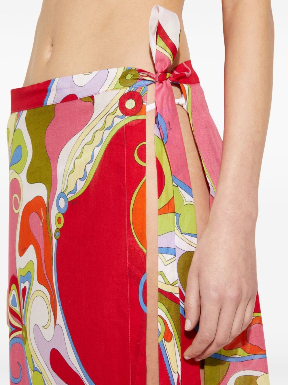orchidee-print wrap skirt - 5