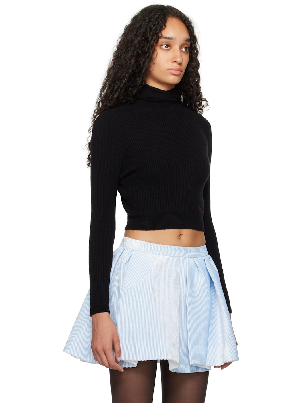 Black Hooded Knit Hoodie - 2