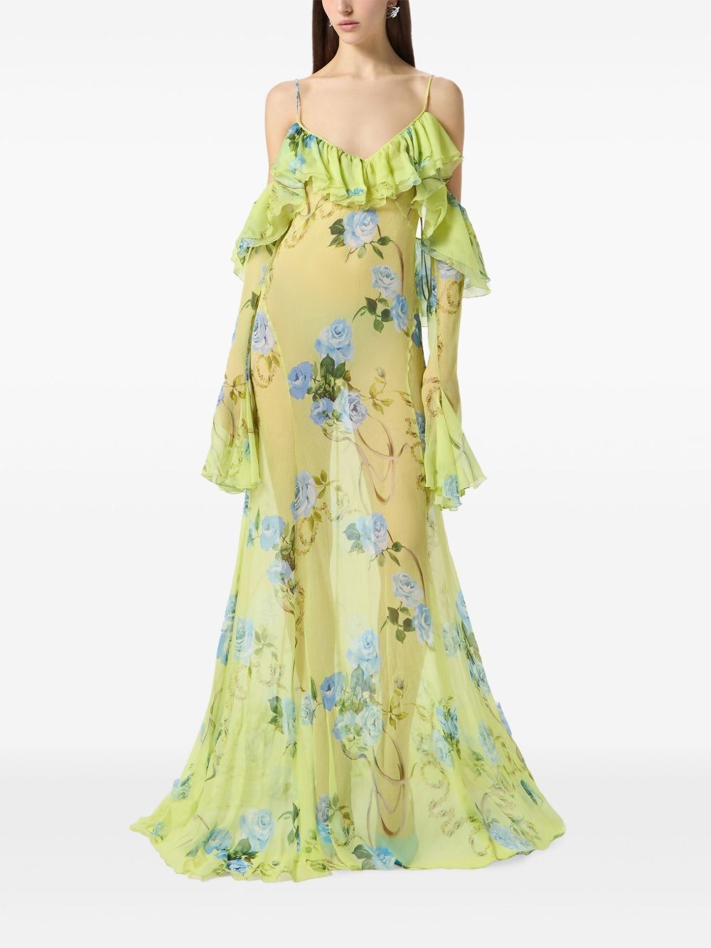 ruffled floral maxi dress - 5