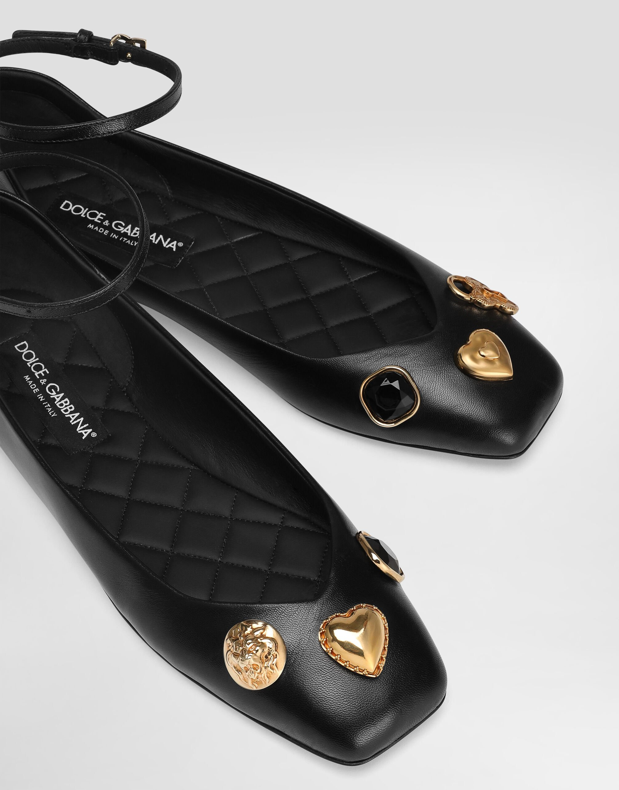Leather ballet flats with embroidery - 4