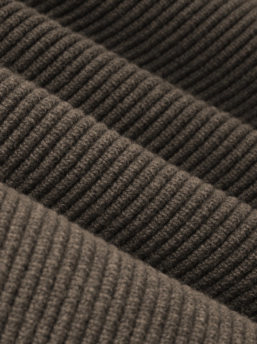 Heavy Ottoman Wool High Neck Sweater - 3