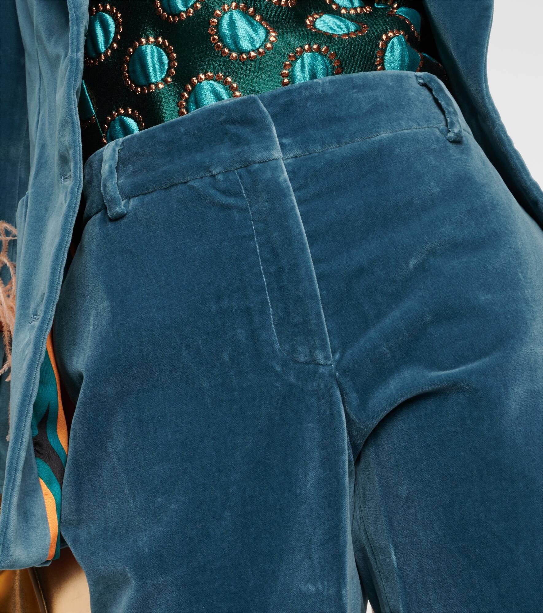 24/7 cotton velvet flared pants - 4