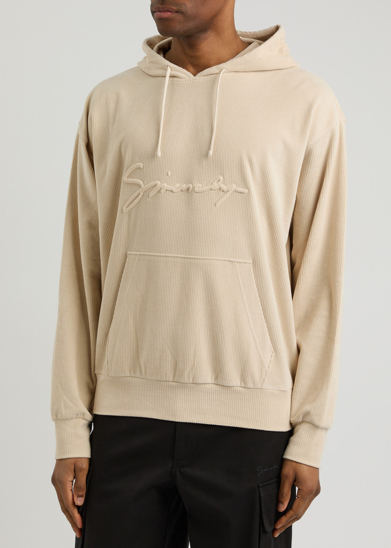 Givenchy Givenchy Logo Hooded Ribbed Velvet Sweatshirt outlook
