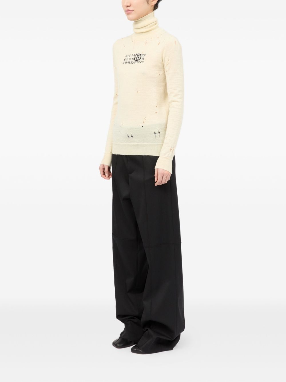 Numbers-motif sweater - 4