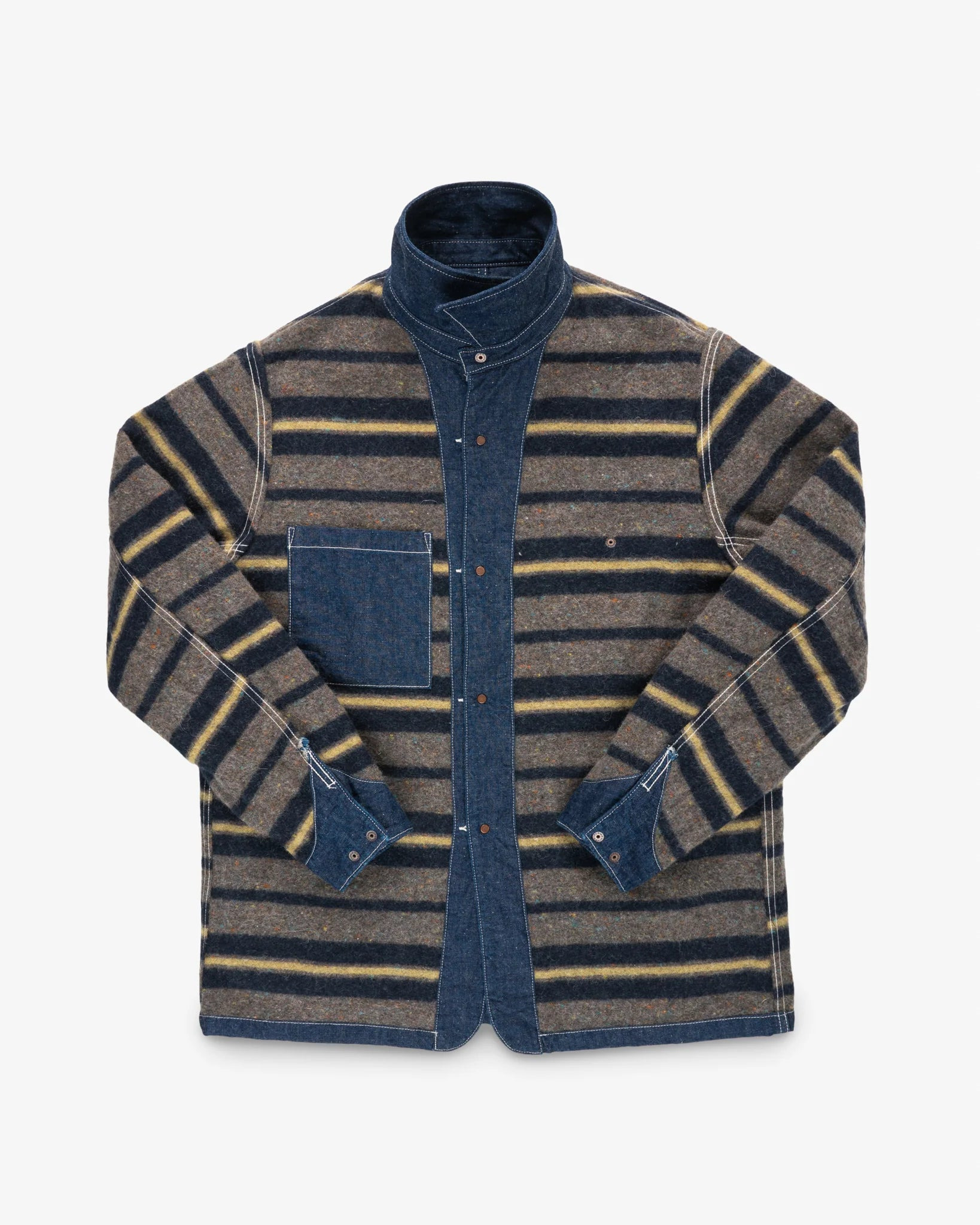 IHJ-149-IND 10oz Selvedge Denim Blanket Lined Chore Jacket Indigo - 9