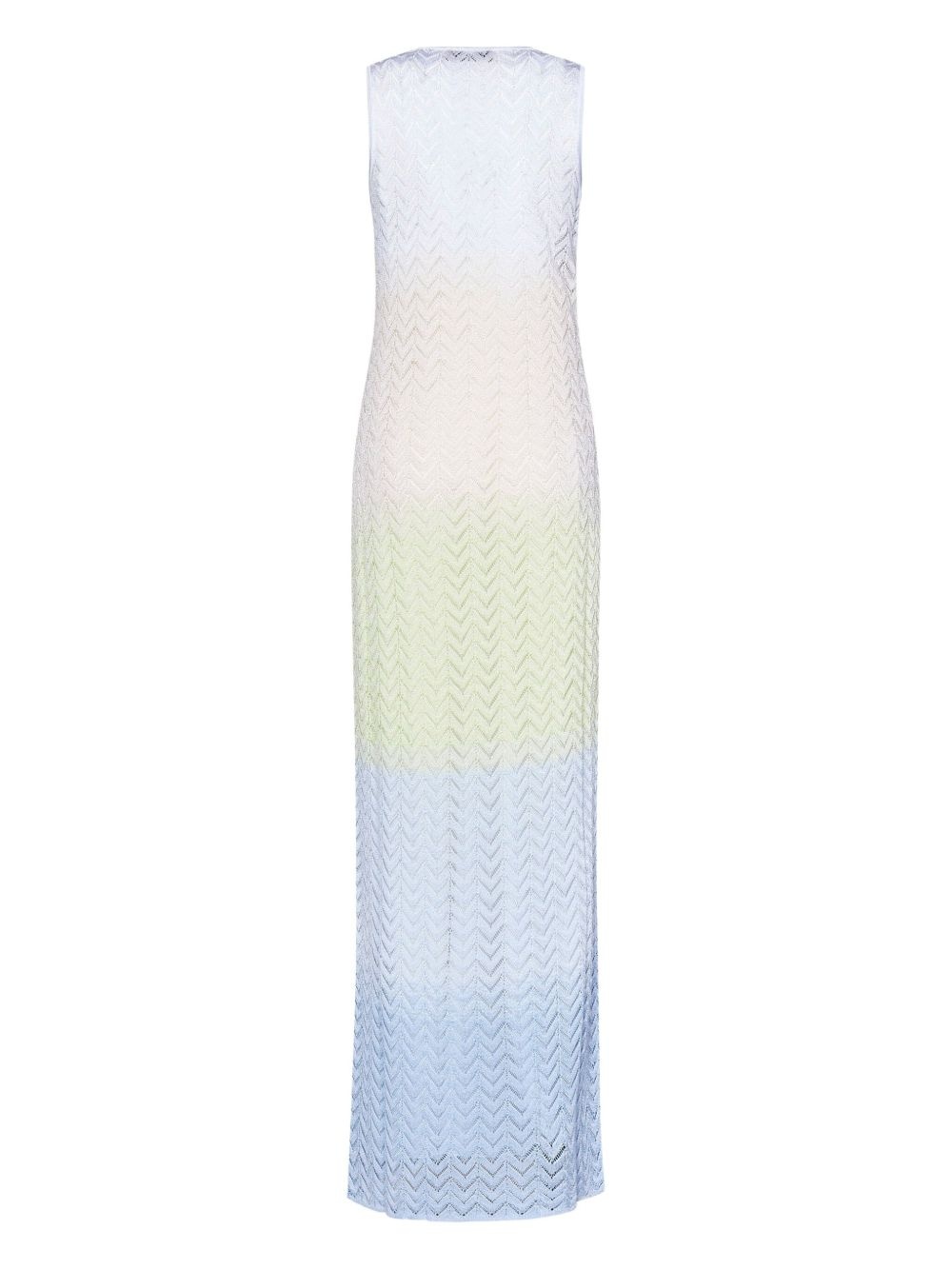 zigzag-pattern sleeveless maxi dress - 2