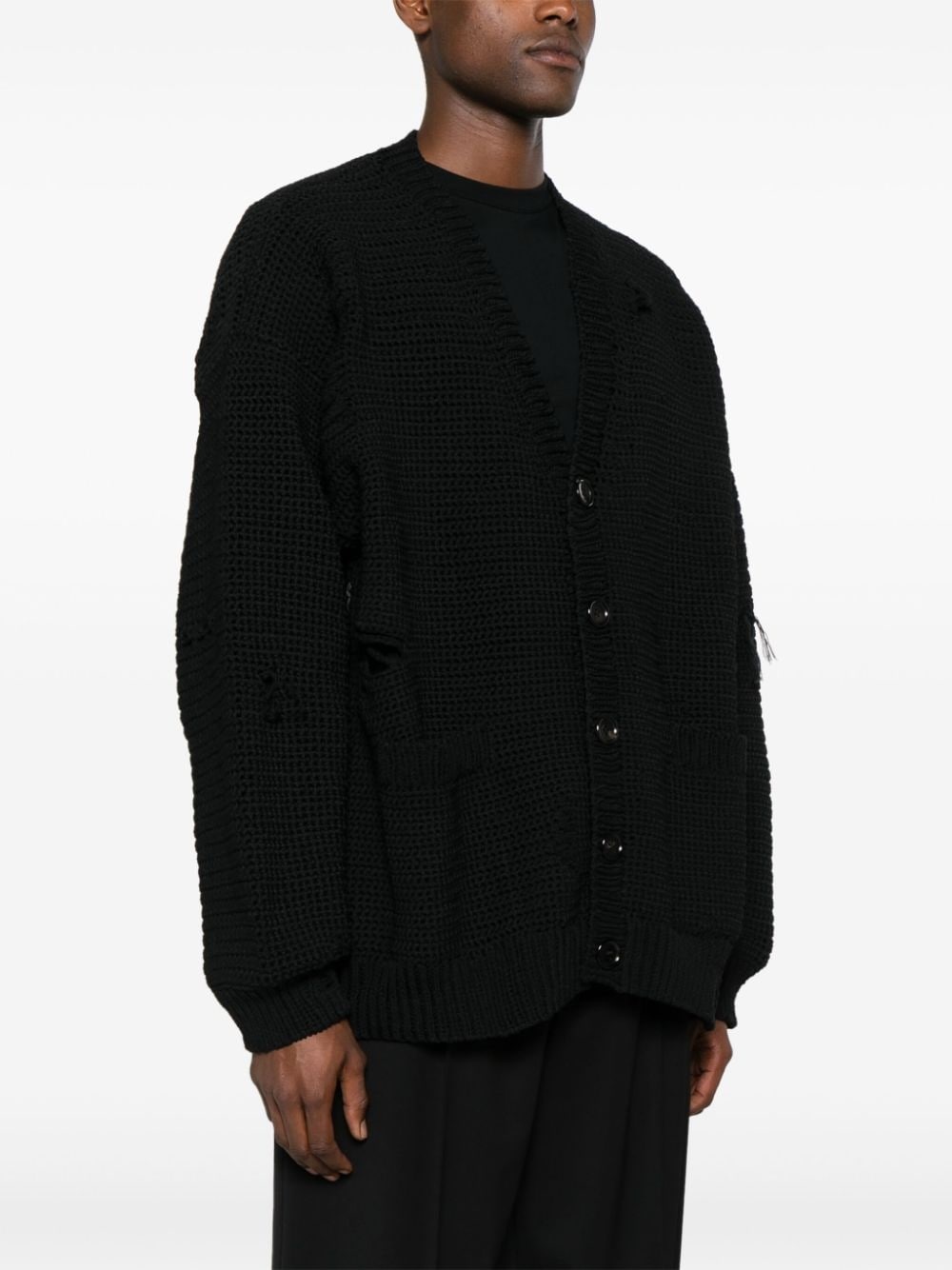Skull chunky-knit cardigan - 3