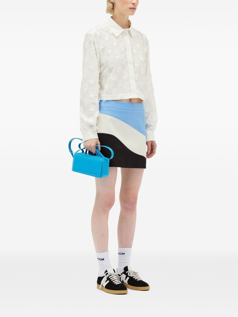 colour-block mini skirt - 3
