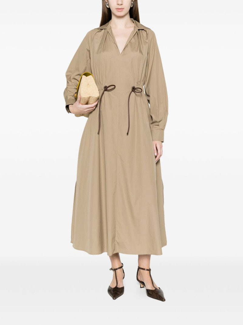 Max Mara Pedaggi drawstring V-neck midi dress outlook