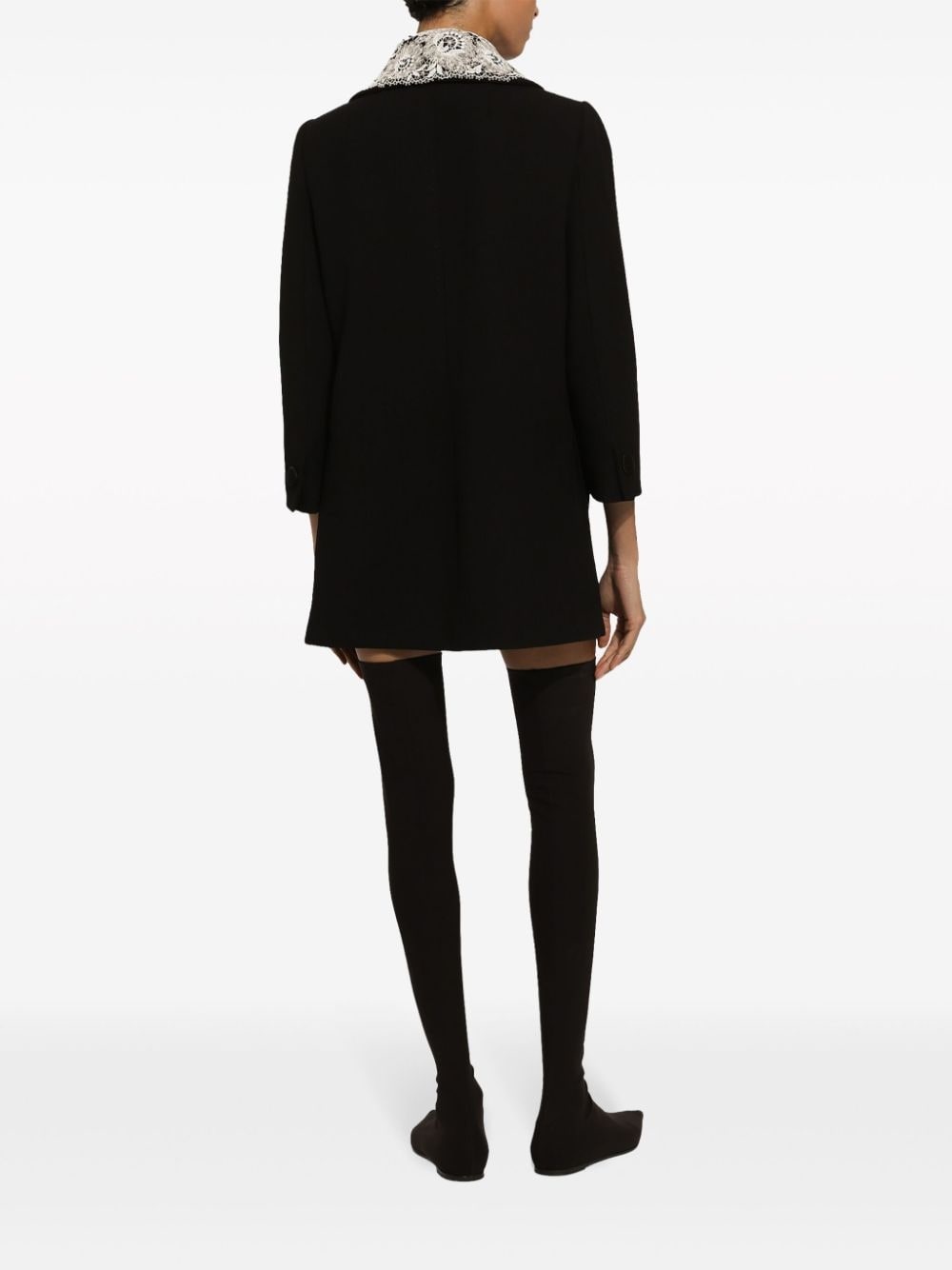 bib-collar virgin wool-blend minidress - 3