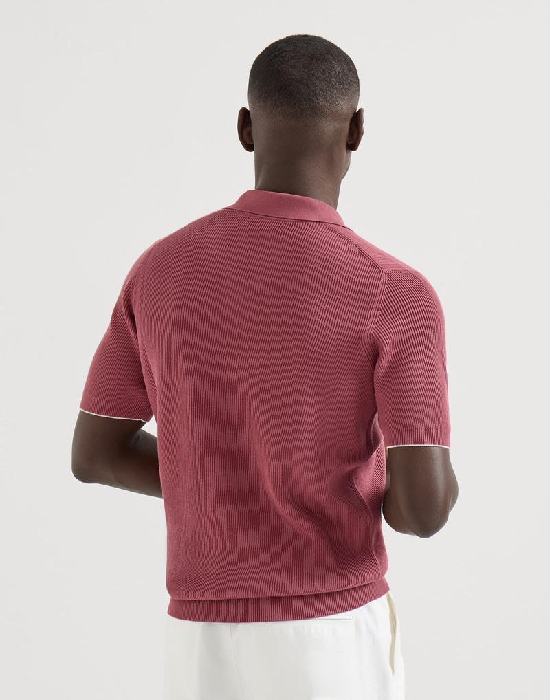 Cotton English rib knit polo 3