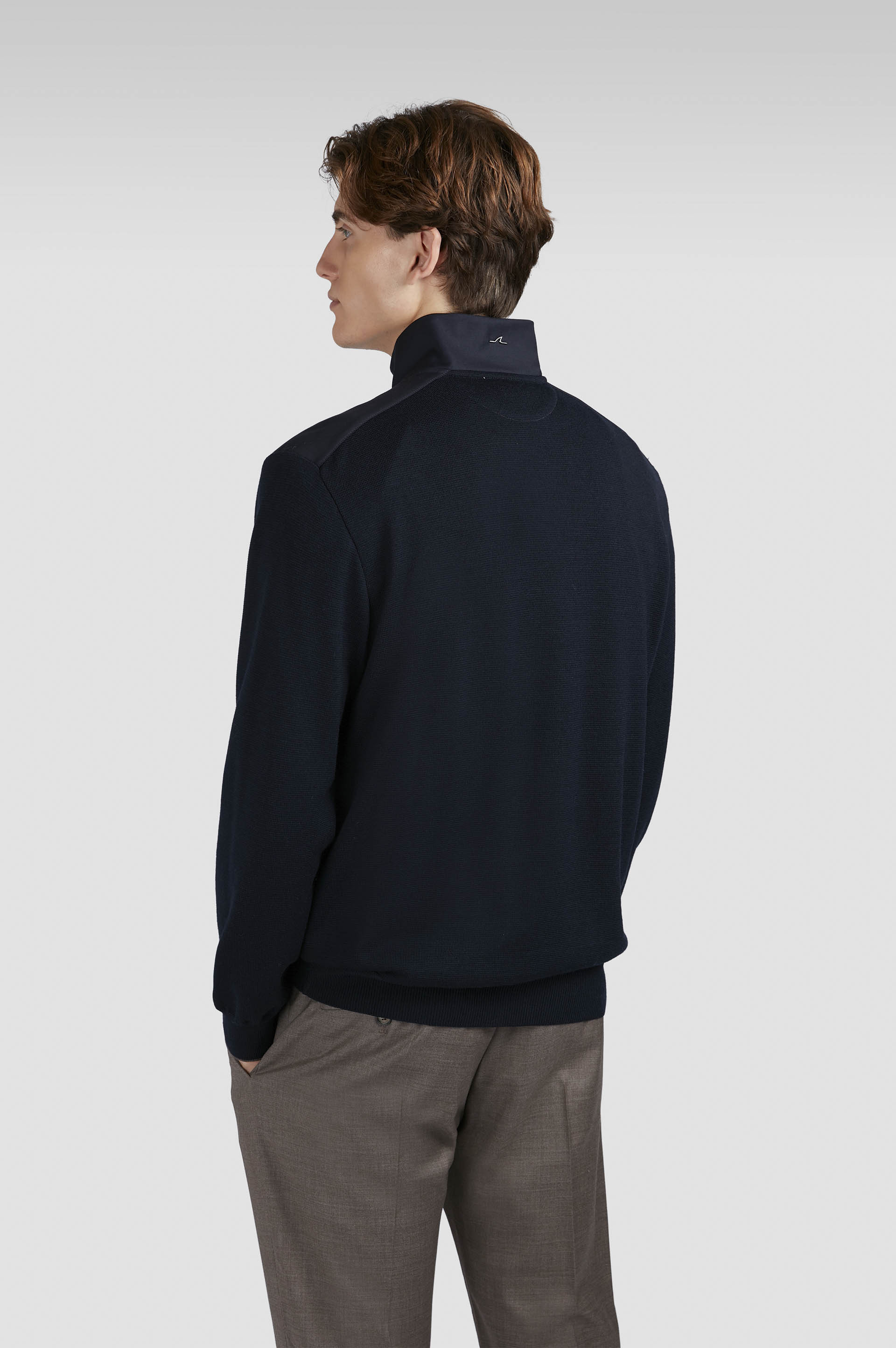 RIVIERA METAL SHARK FIN MERINO EXTRAFINE HALF ZIP SWEATER - 3