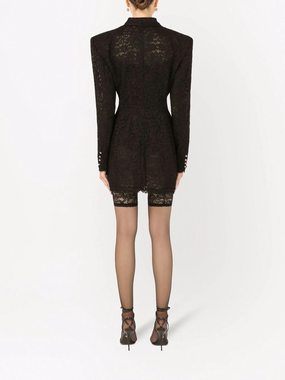 double breasted lace blazer - 4