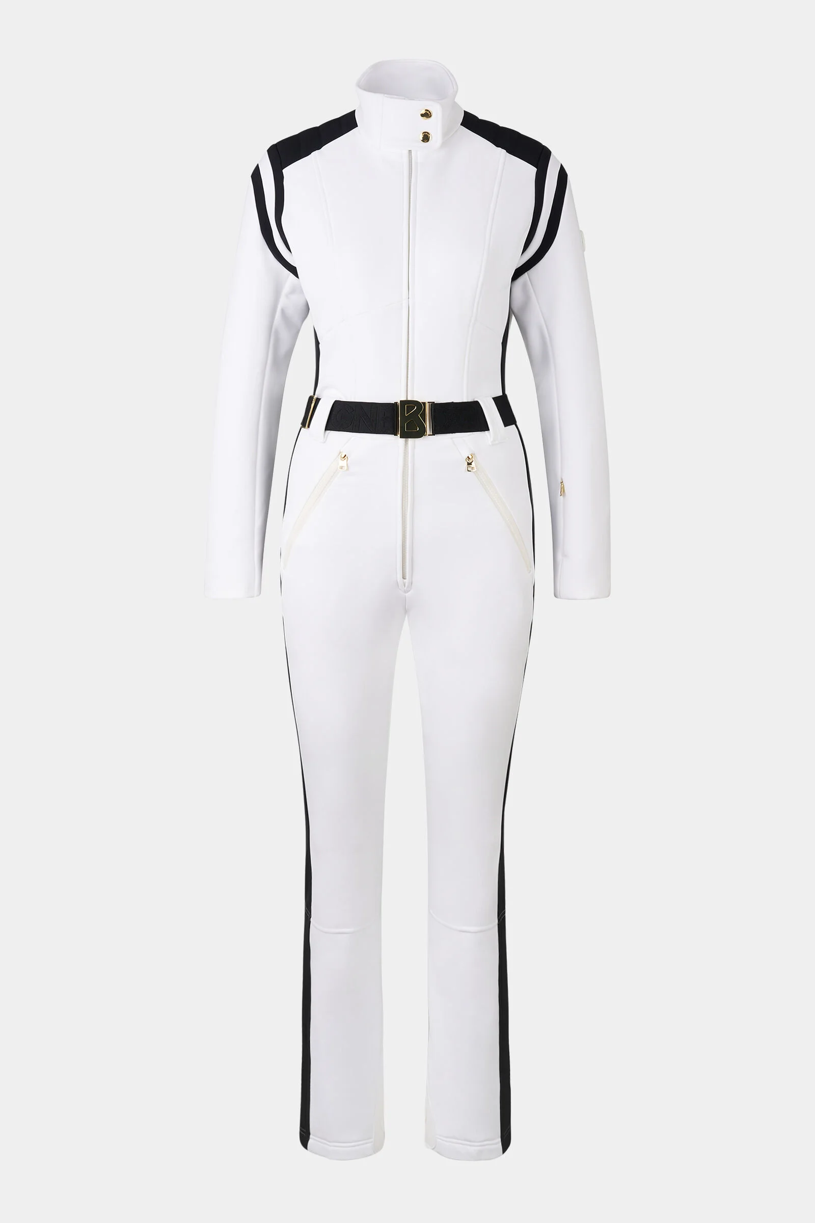 Janny softshell ski overall in White/black - 1