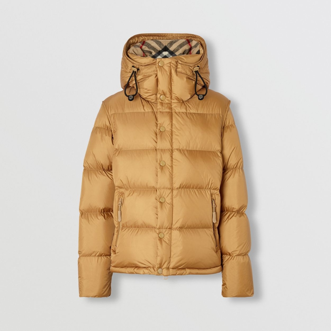 Detachable Sleeve Hooded Puffer Jacket - 1