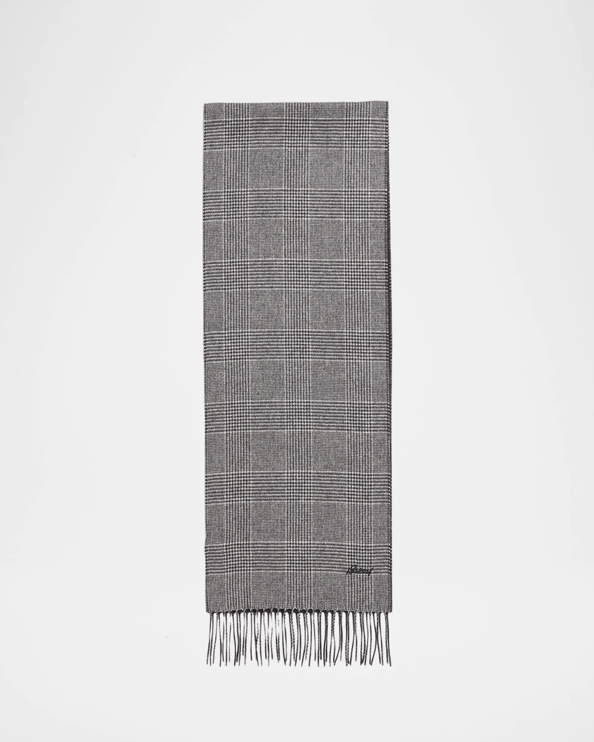 Men & apos;s Silk and Cashmere Double-Face Houndstooth Plaid Scarf - 1