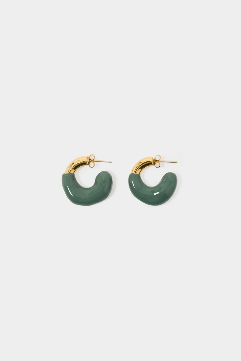 MINI RUBBERIZED EARRINGS GOLD / military green 1