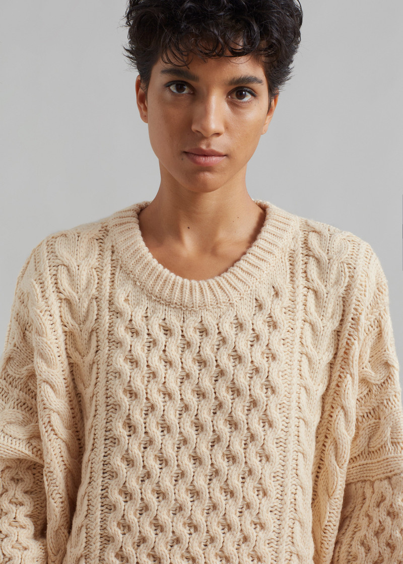 Pailey Braided Sweater - Cream 5