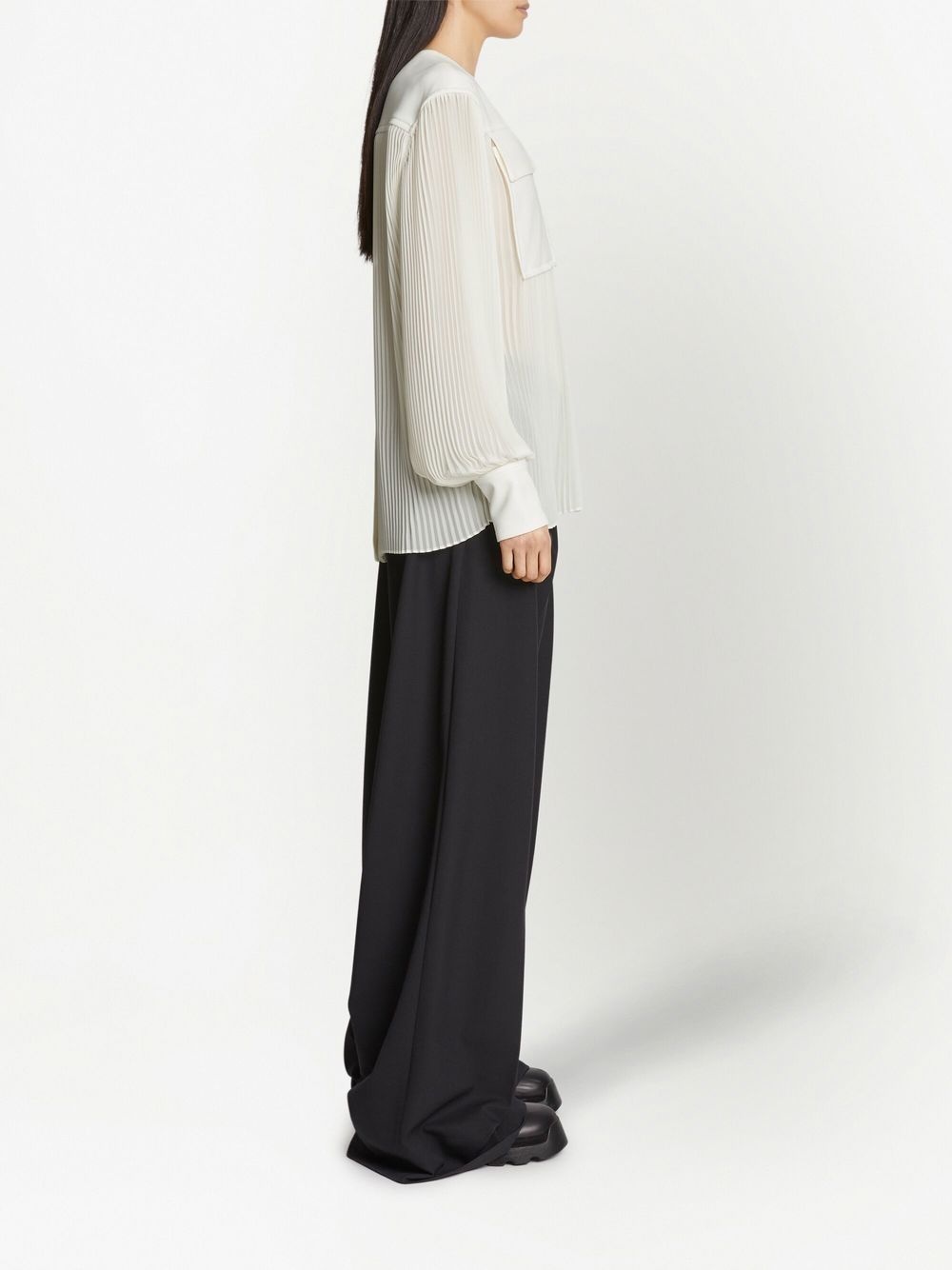 sheer pleated blouse - 3