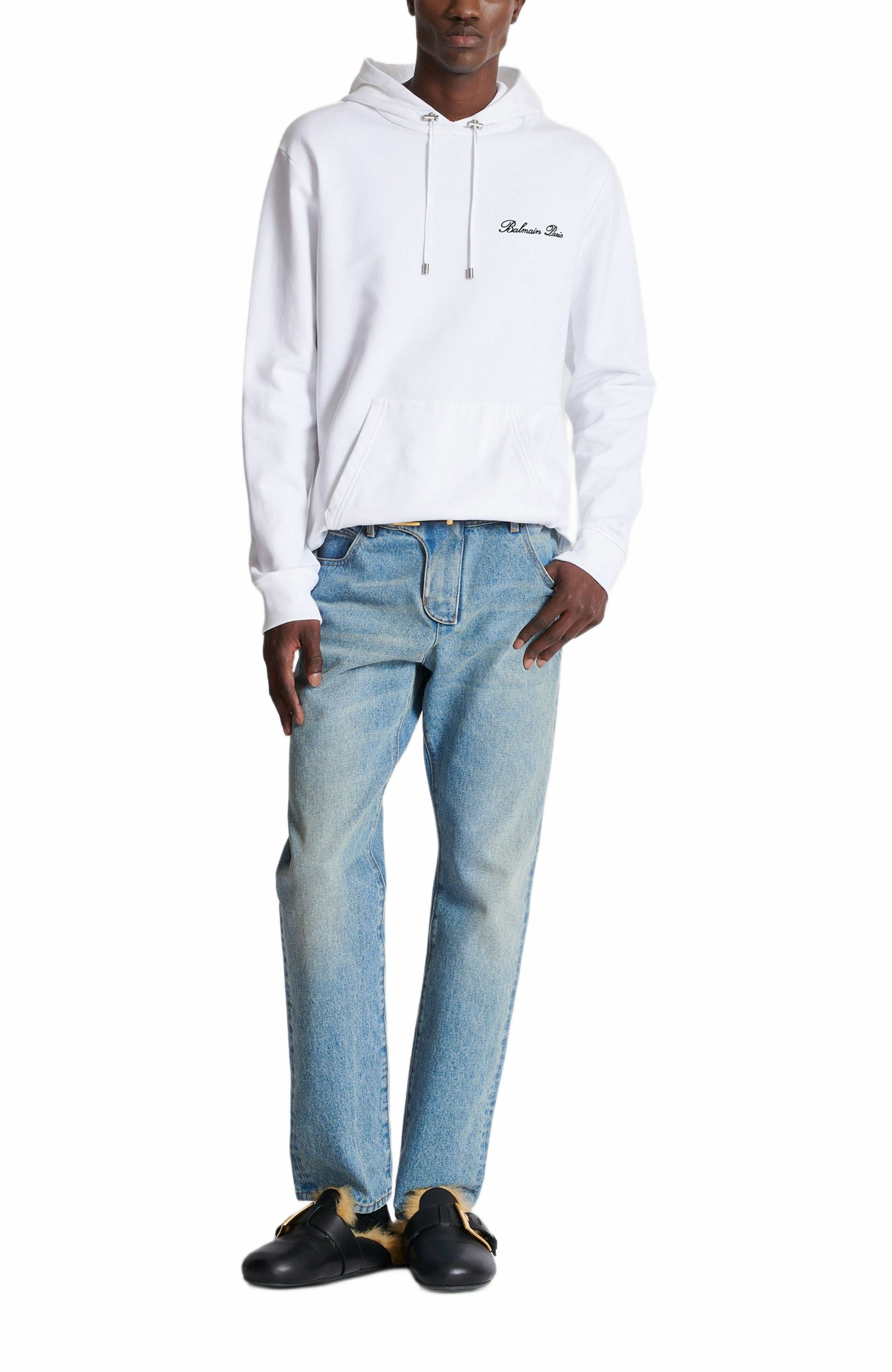 Balmain Signature hoodie in White at Nordstrom - 2