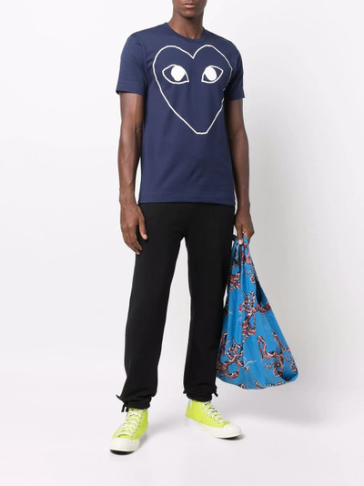 Comme des Garçons PLAY outline heart logo cotton T-shirt outlook