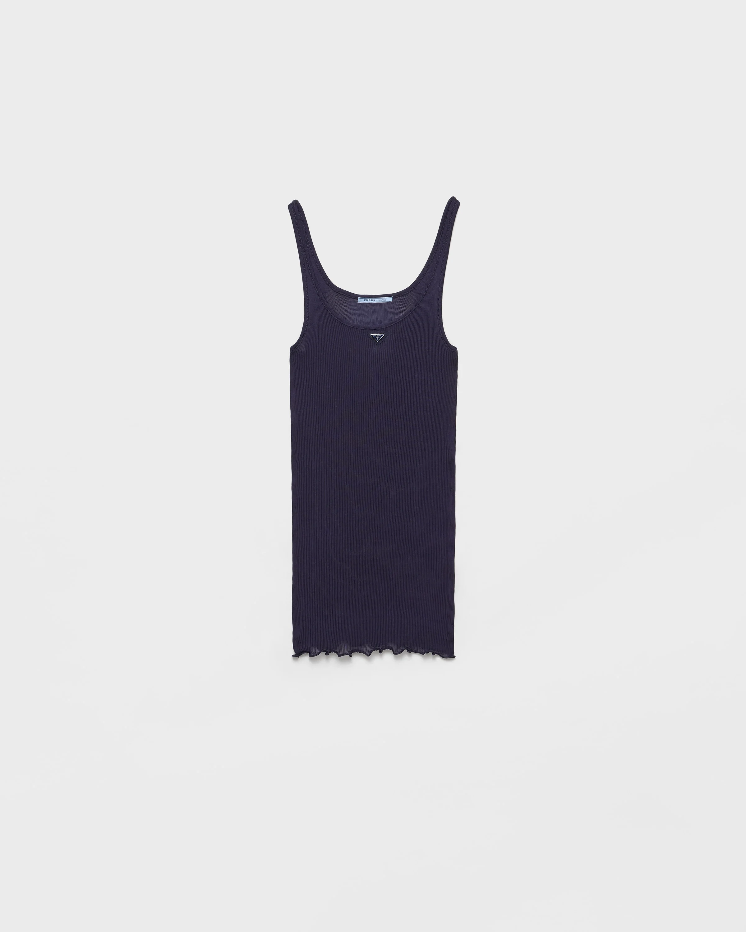 Ribbed knit silk tank top - 1