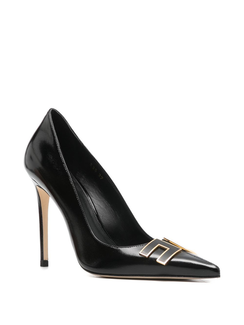 ELISABETTA FRANCHI logo-embellished point-toe pumps outlook