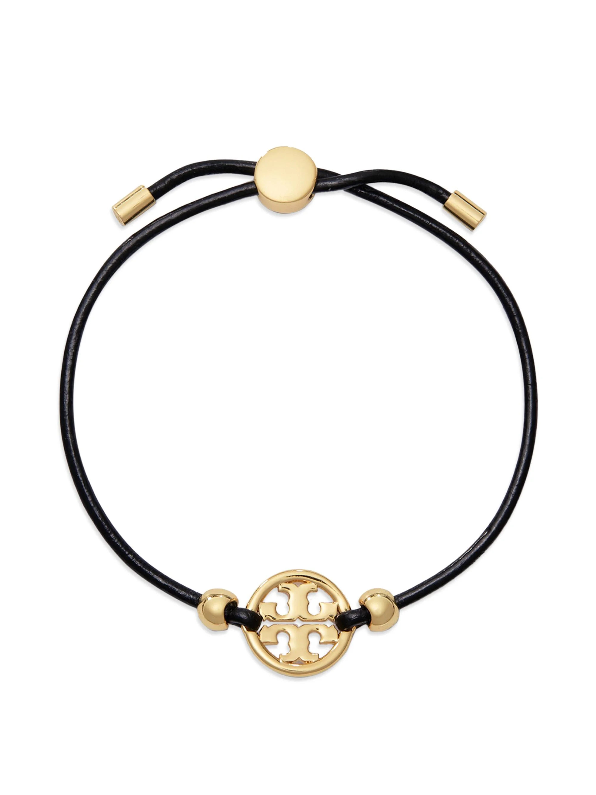 Women's Miller 18K-Gold-Plated & Leather Bracelet - Gold Black - 1