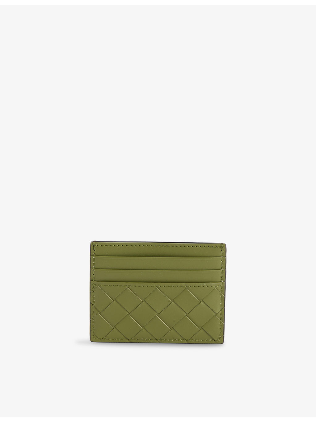 Colour-block intrecciato leather cardholder - 3