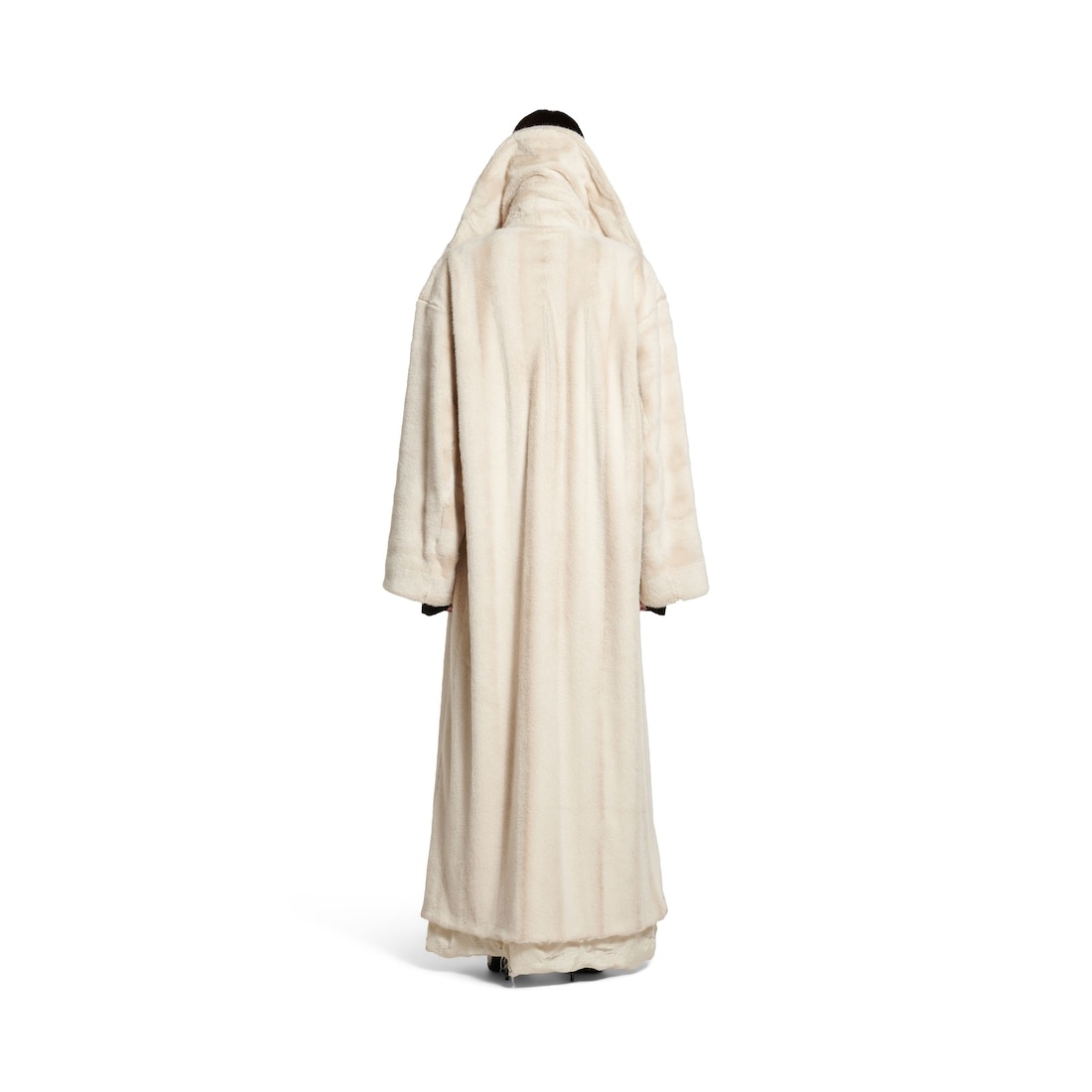 Women's High Collar Coat in Light Beige - 4