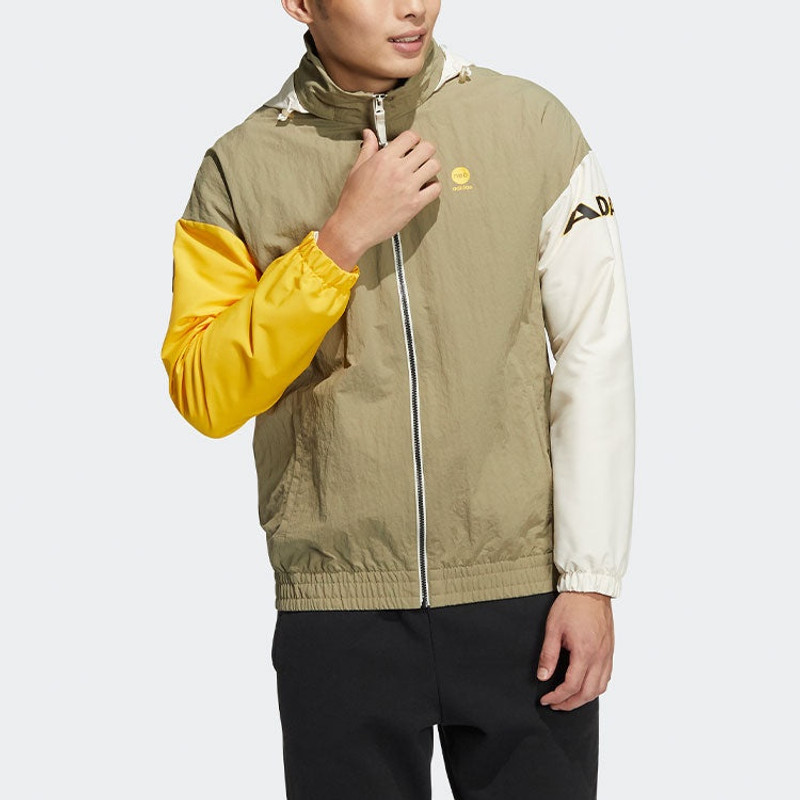 adidas adidas neo Contrasting Colors Sports Hooded Jacket Green HD4640 outlook