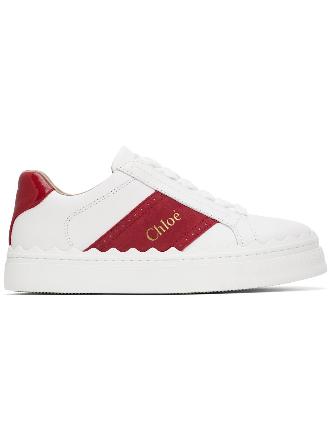White & Red Lauren Sneakers - 1