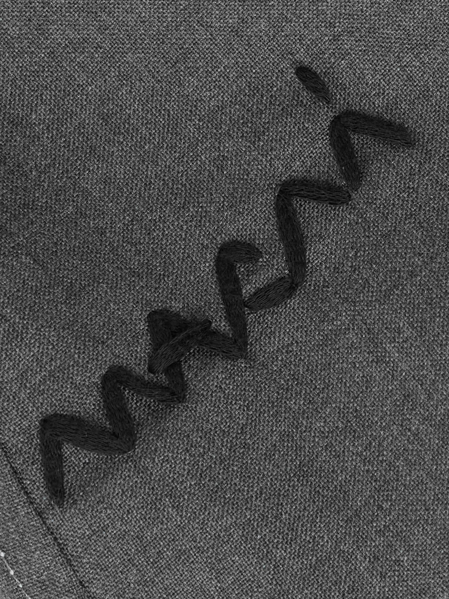 Embroidered wool shirt Gray - 4