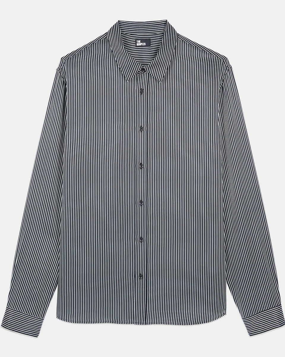 BLACK AND WHITE STRIPED SHIRT - 1