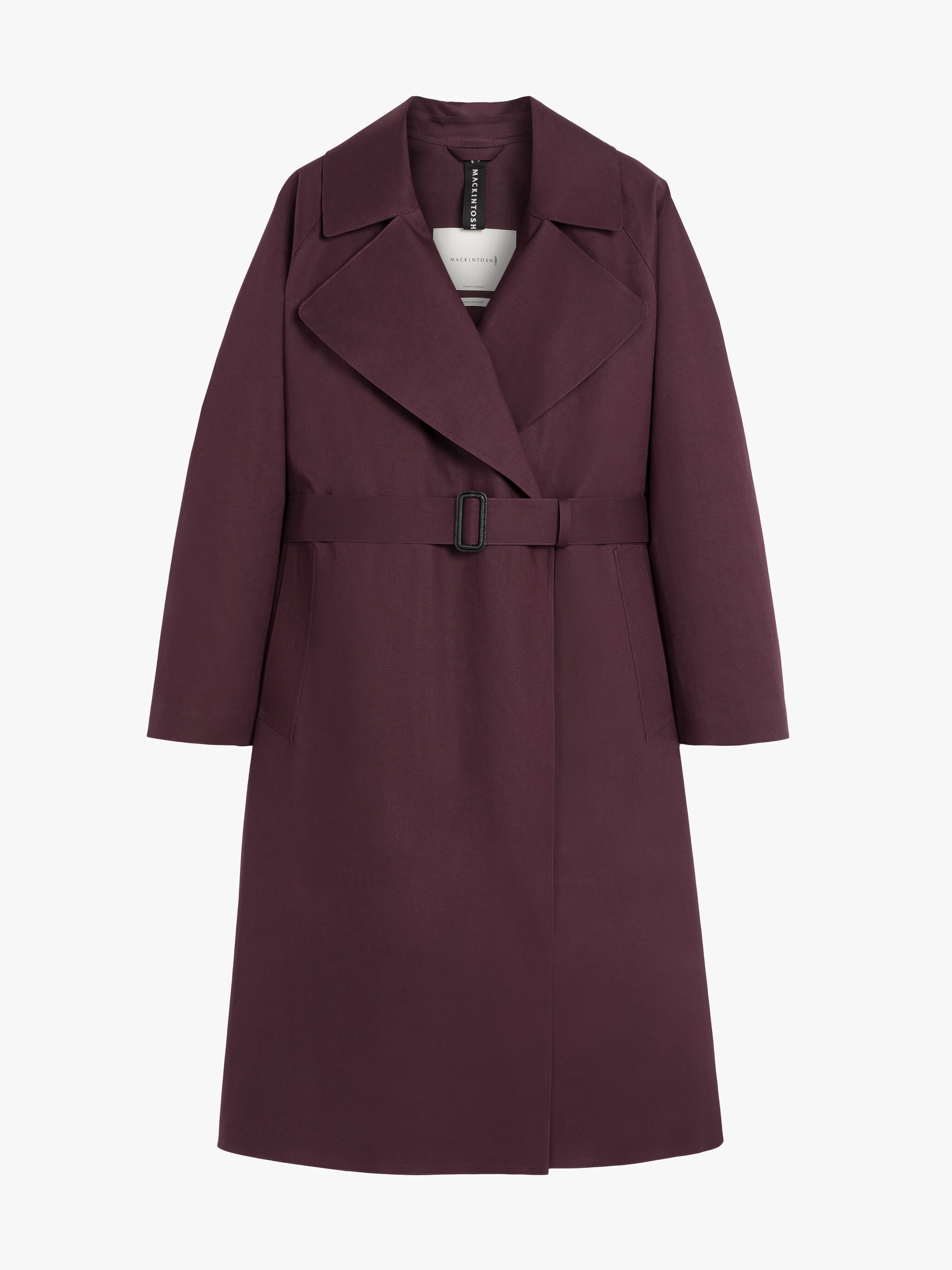 KINTORE BURGUNDY BONDED COTTON TRENCH COAT - 1