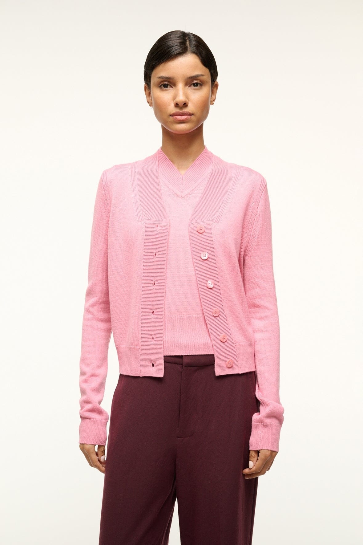 STAUD BAXTER CARDIGAN DAMASK PINK - 2