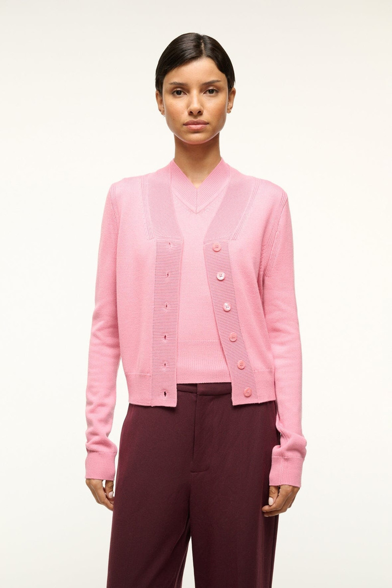 STAUD STAUD BAXTER CARDIGAN DAMASK PINK outlook