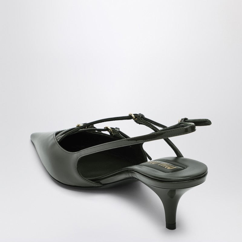 Miu Miu Loden Patent Leather Slingback Décolleté With Buckles Women - 2