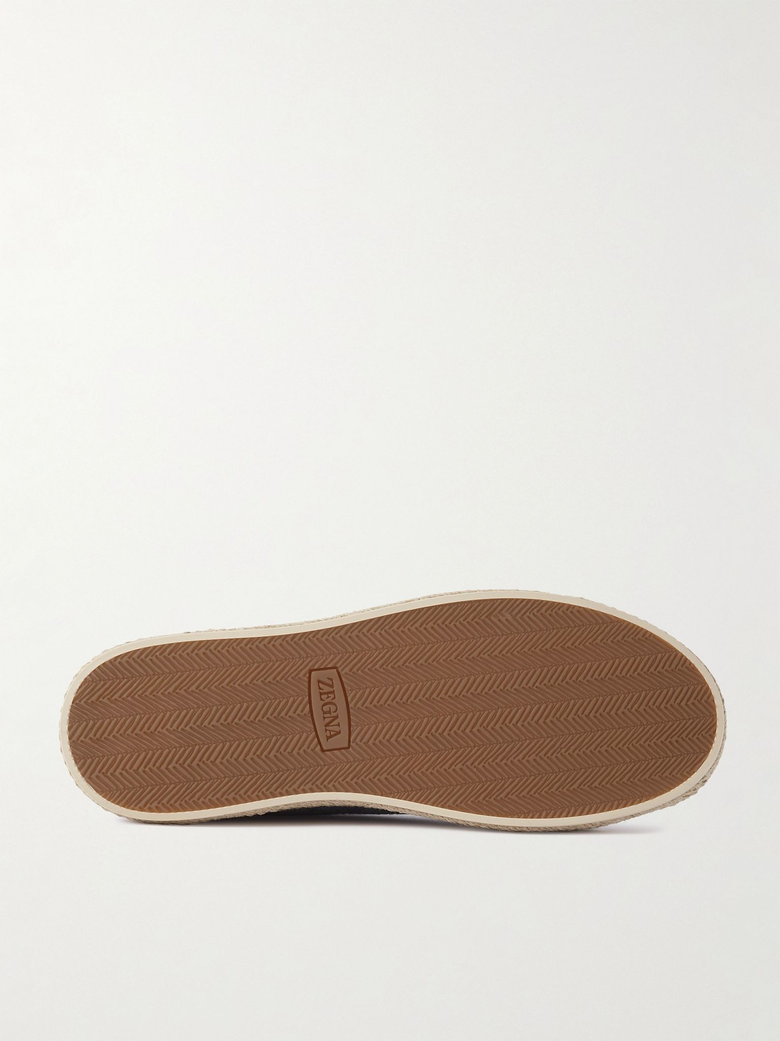 Triple Stitch™ Leather-Trimmed Canvas Slip-On Sneakers Blue - 3