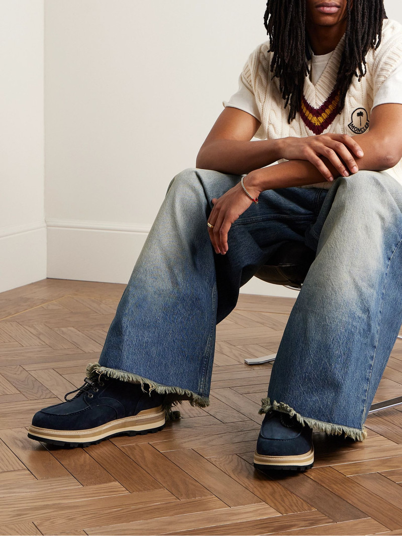 Moncler Peka City Suede Derby Shoes Navy outlook