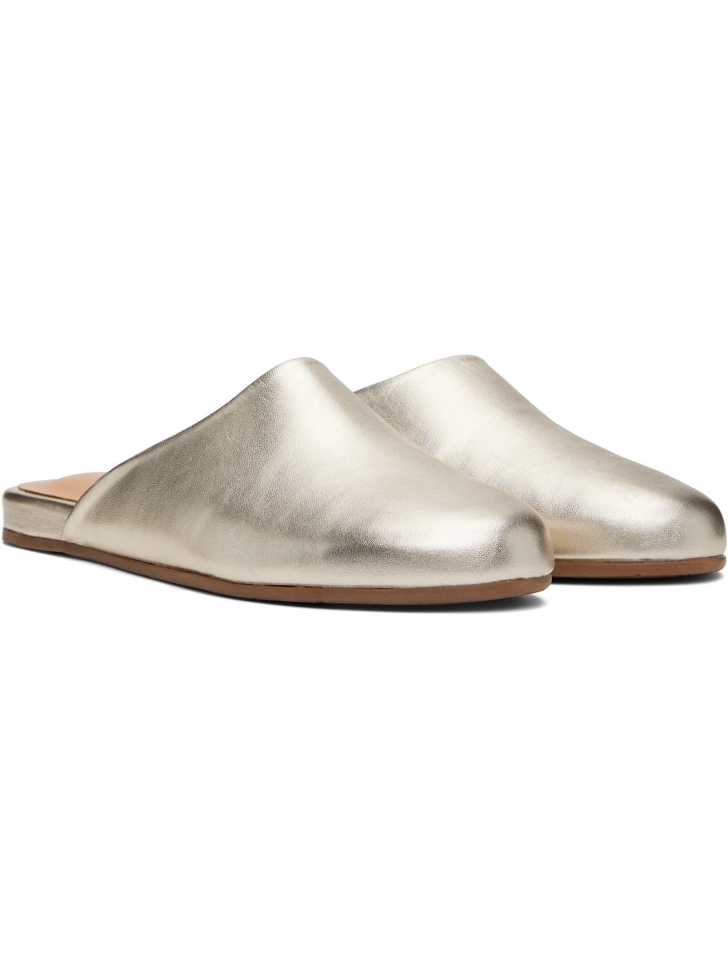 Gold 'The Slipper' Mules - 4