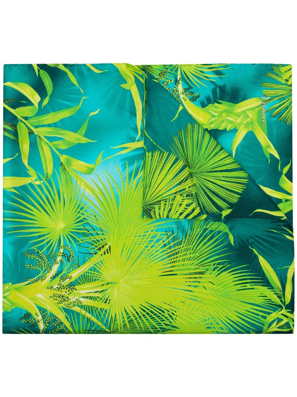 tropical-print silk scarf - 1