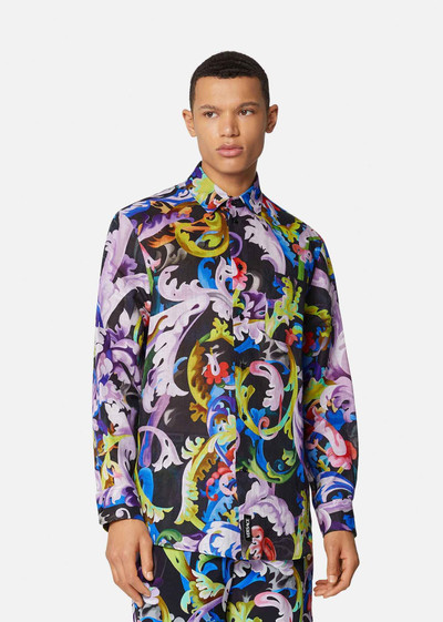 VERSACE Baroccoflage Print Linen Shirt outlook