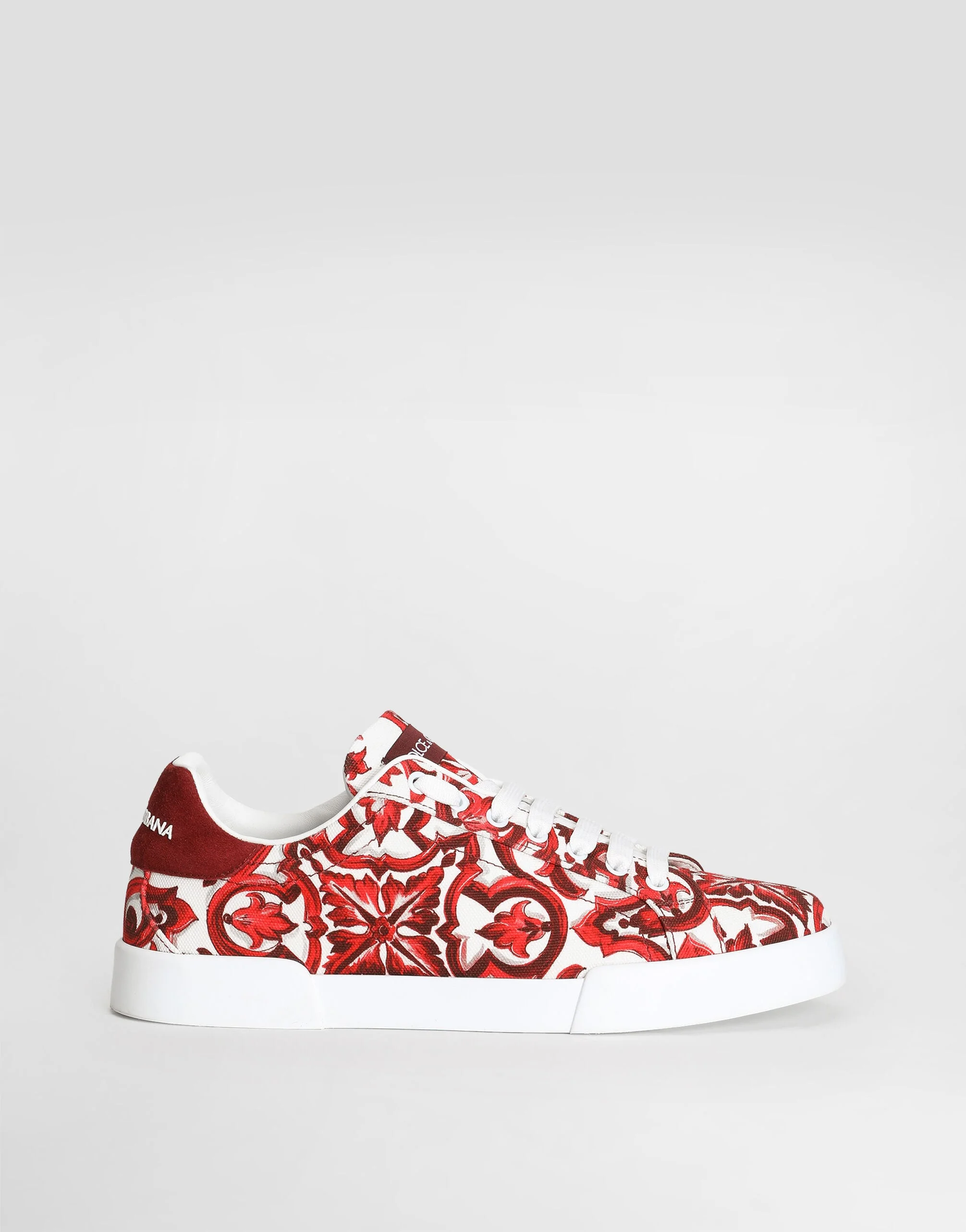 Majolica-print canvas portofino sneakers - 1