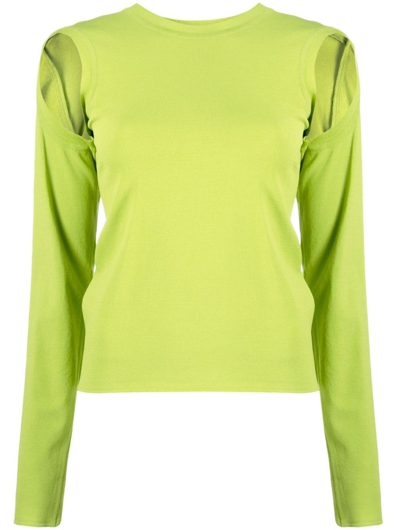 cut-out knitted jumper - 1